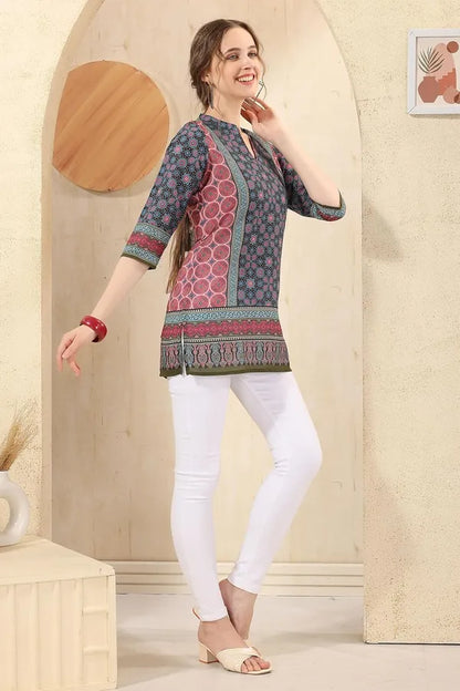 Cotton Print Short Tunic Top For Women And Girls | Kurti Tops | Short Kurti | Short Kurti For Women | Short Kurti For Girls