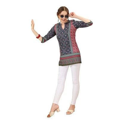Cotton Print Short Tunic Top For Women And Girls | Kurti Tops | Short Kurti | Short Kurti For Women | Short Kurti For Girls