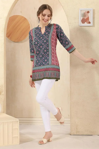 Cotton Print Short Tunic Top For Women And Girls | Kurti Tops | Short Kurti | Short Kurti For Women | Short Kurti For Girls