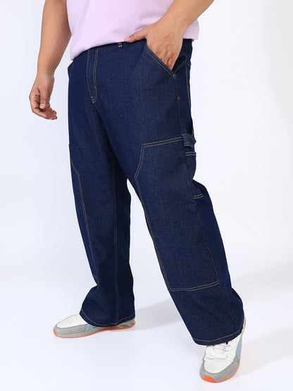 Paneled Patch Pocket Denim Jeans