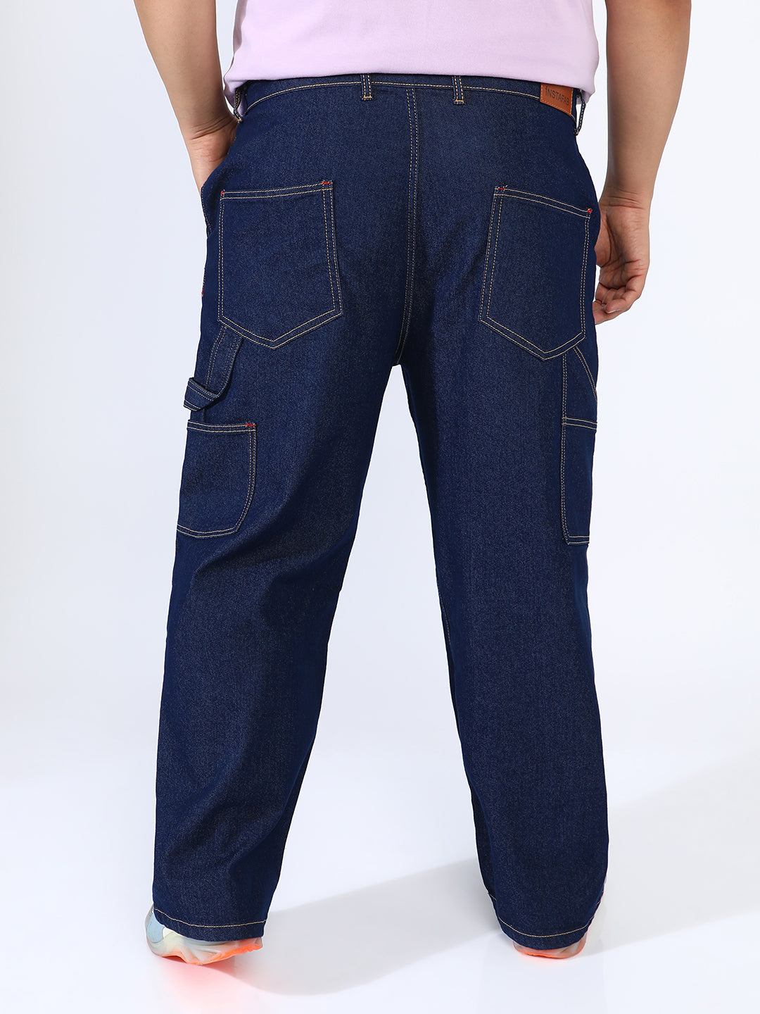 Paneled Patch Pocket Denim Jeans