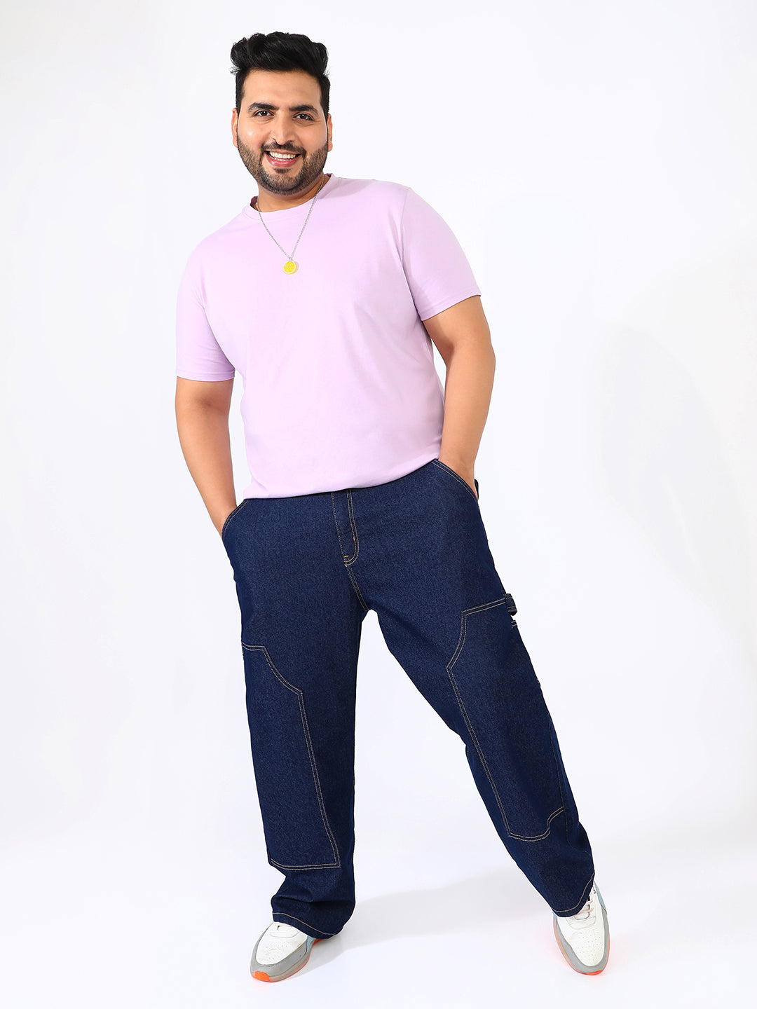 Paneled Patch Pocket Denim Jeans