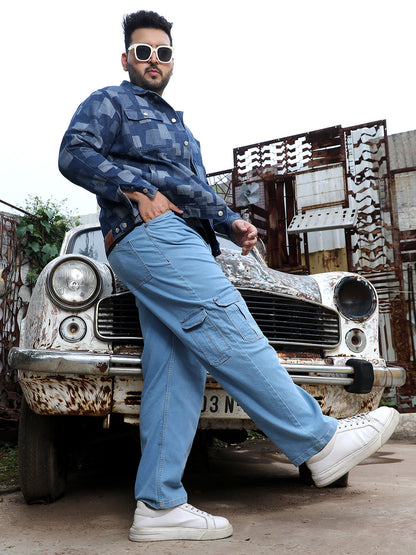 Straight Cargo Denim Jeans