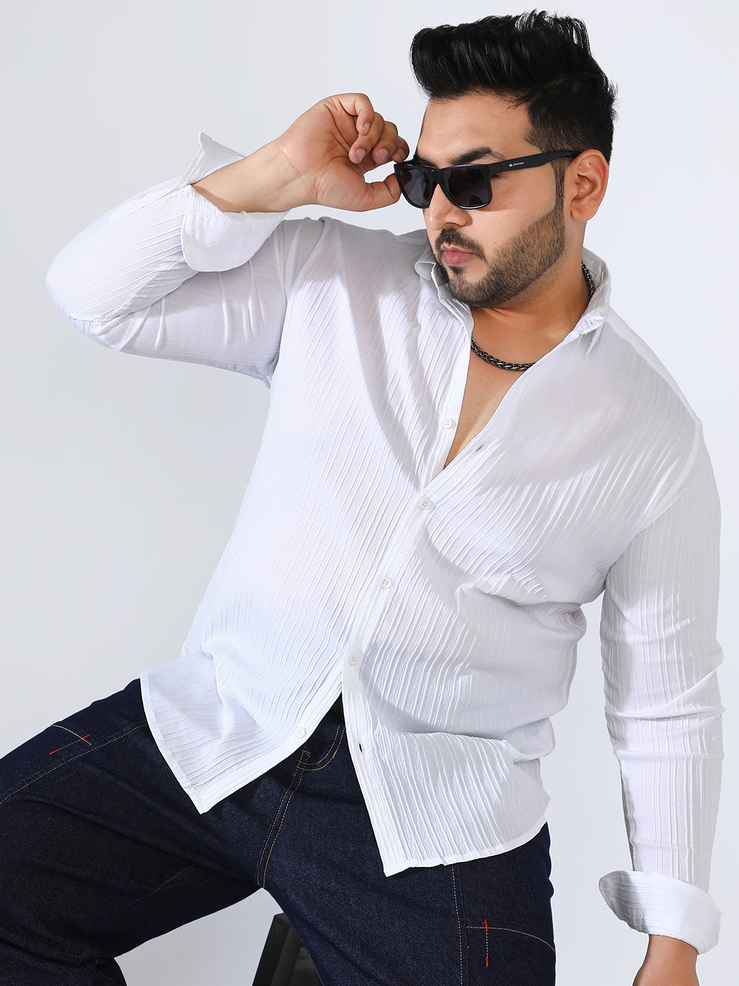 Self-Design Striped Shirt