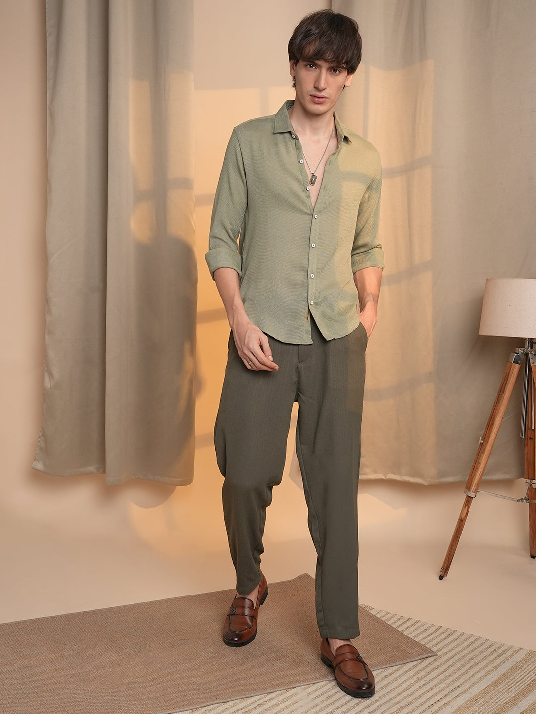 Woven-Textured Shirt