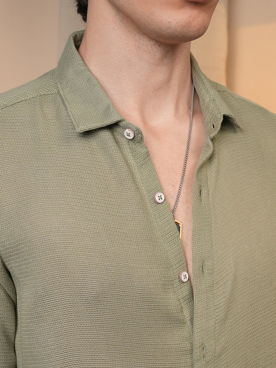 Woven-Textured Shirt