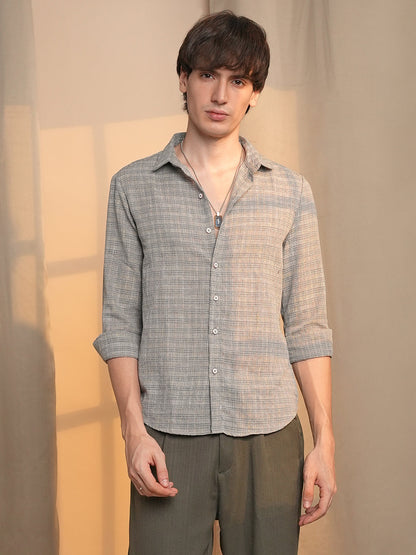 Micro-Tartan Plaid Shirt