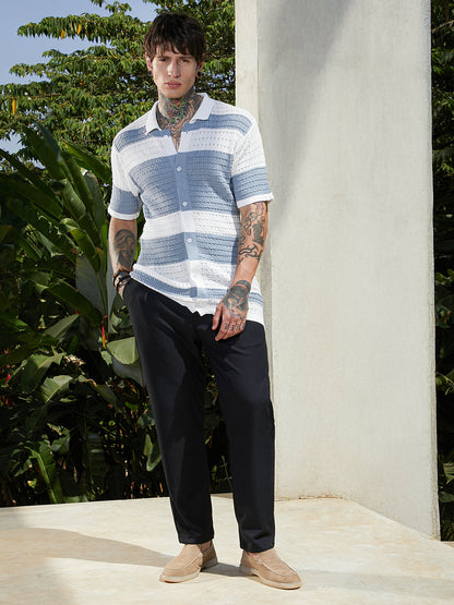 Panel-Knit Relaxed Shirt