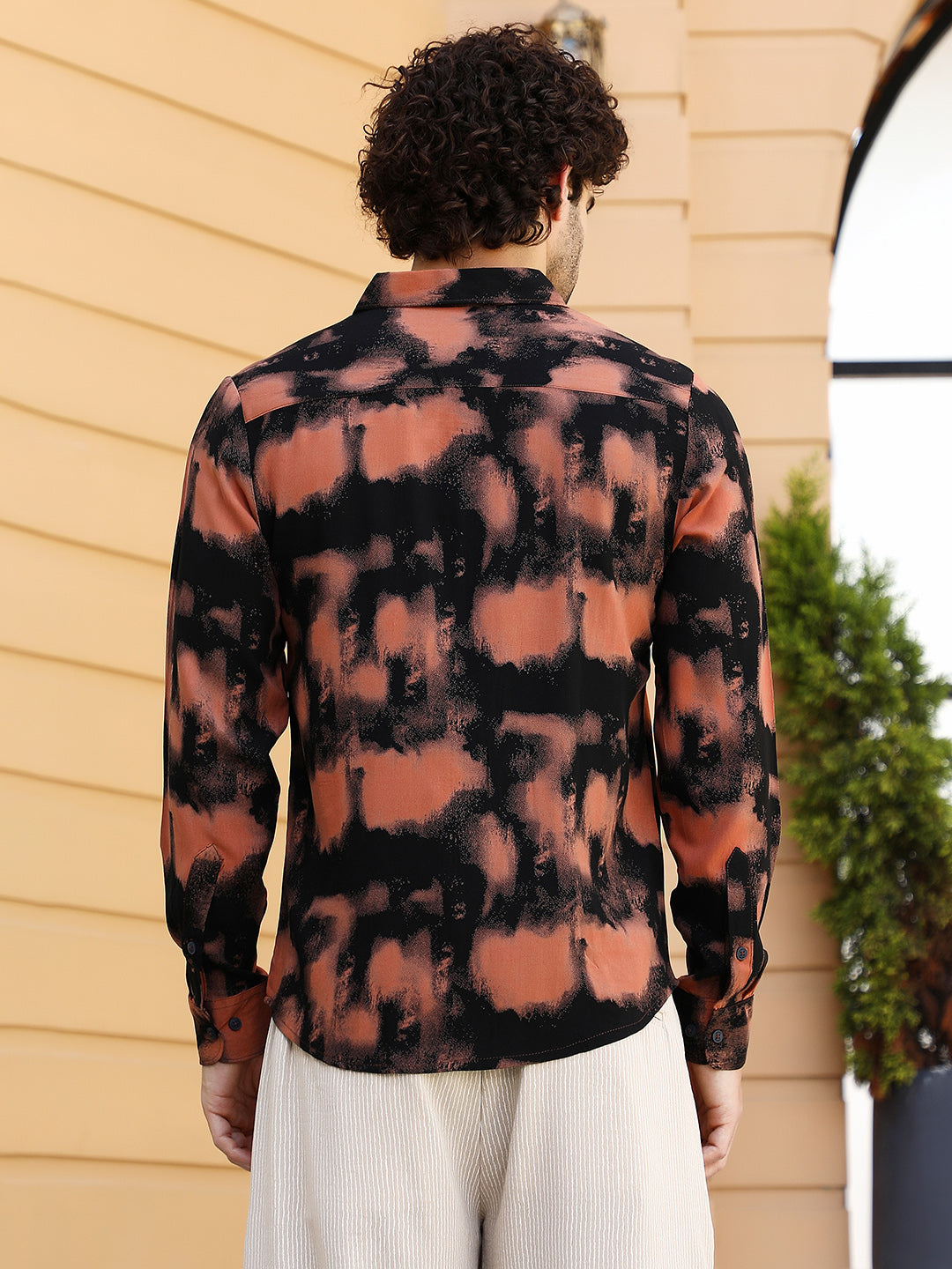 Smudged-Block Regular Shirt