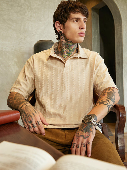 Spiralknot-Tactile Oversized Polo T-Shirt