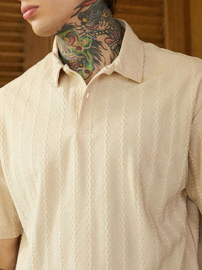 Spiralknot-Tactile Oversized Polo T-Shirt