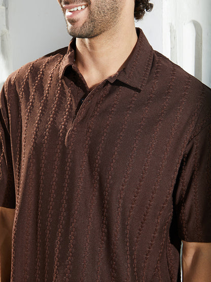 Spiralknot-Tactile Oversized Polo T-Shirt