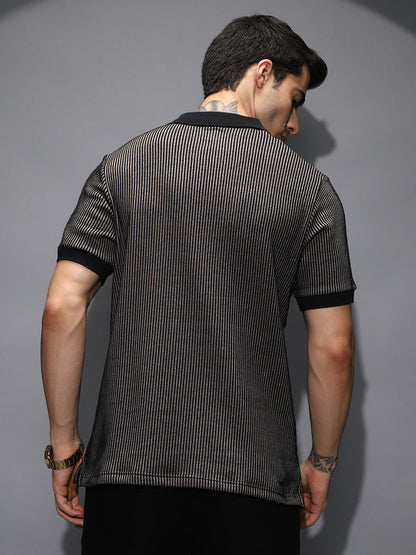 Pinstriped Polo T-Shirt