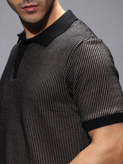 Pinstriped Polo T-Shirt