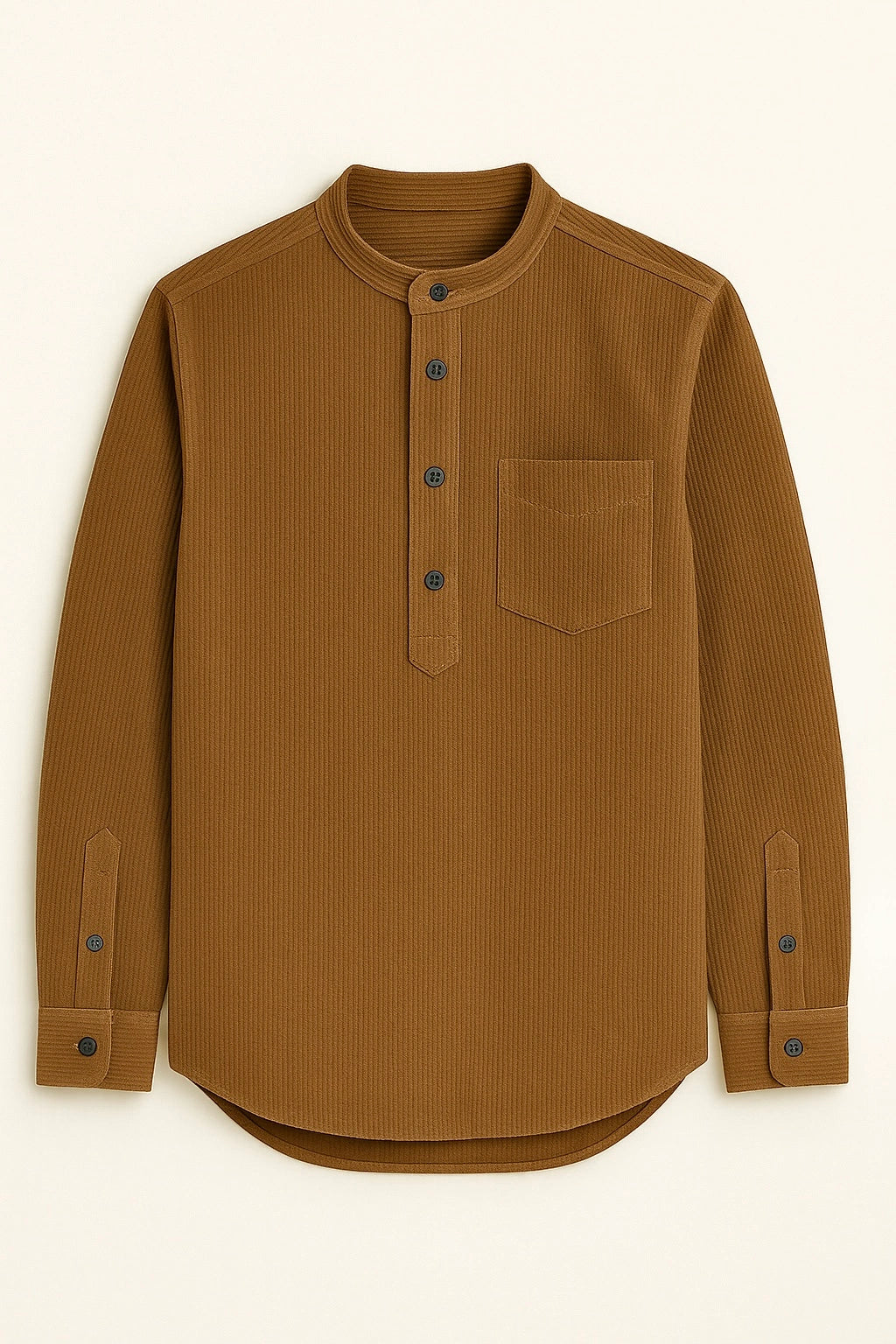 Camel Brown Corduroy Short Kurta