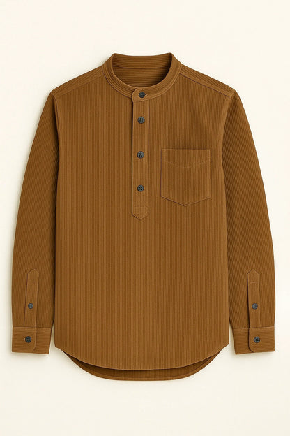 Camel Brown Corduroy Short Kurta