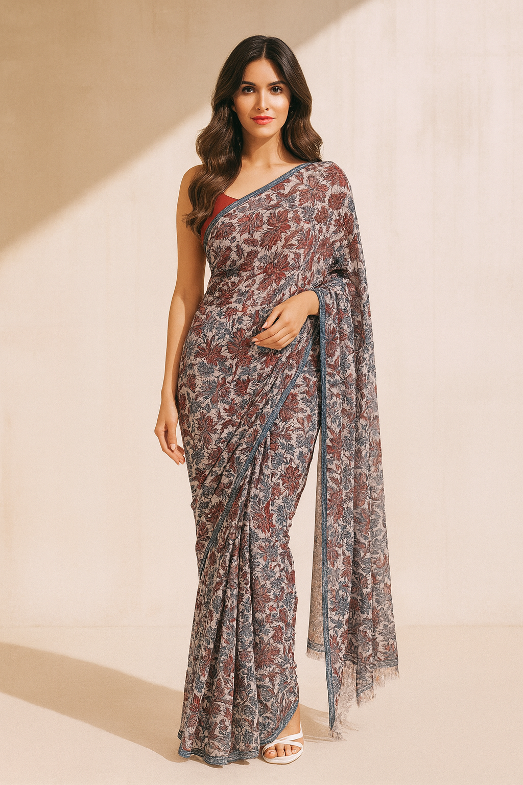 Fable Chintz Blue Ready to Wear Saree