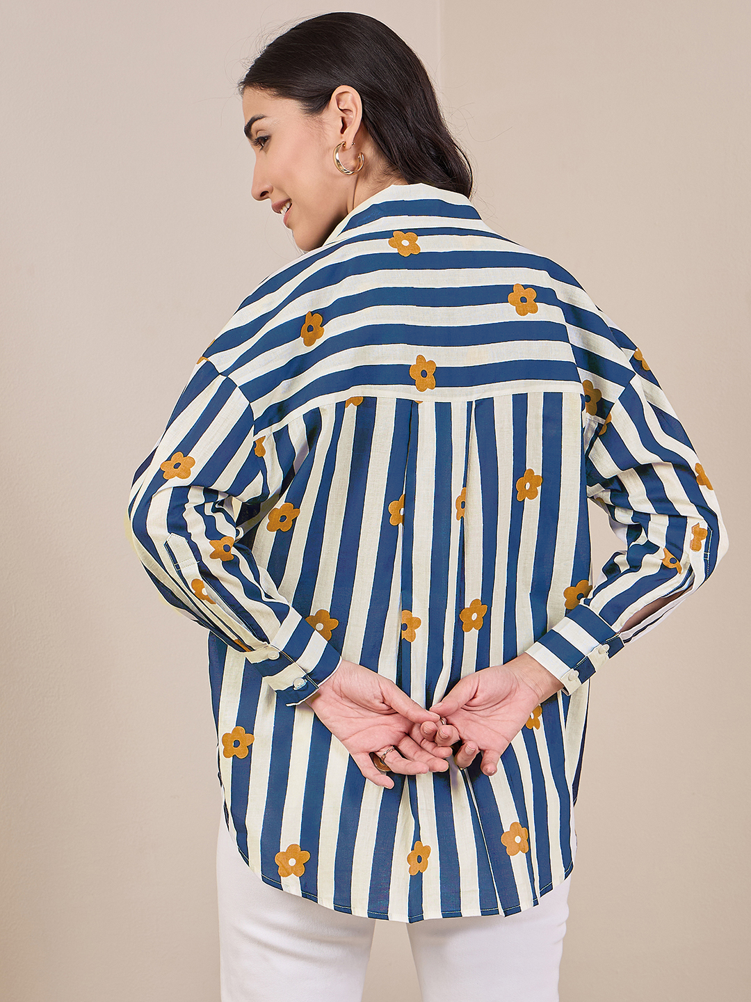 Printed Asymmetrical Cotton Shirt