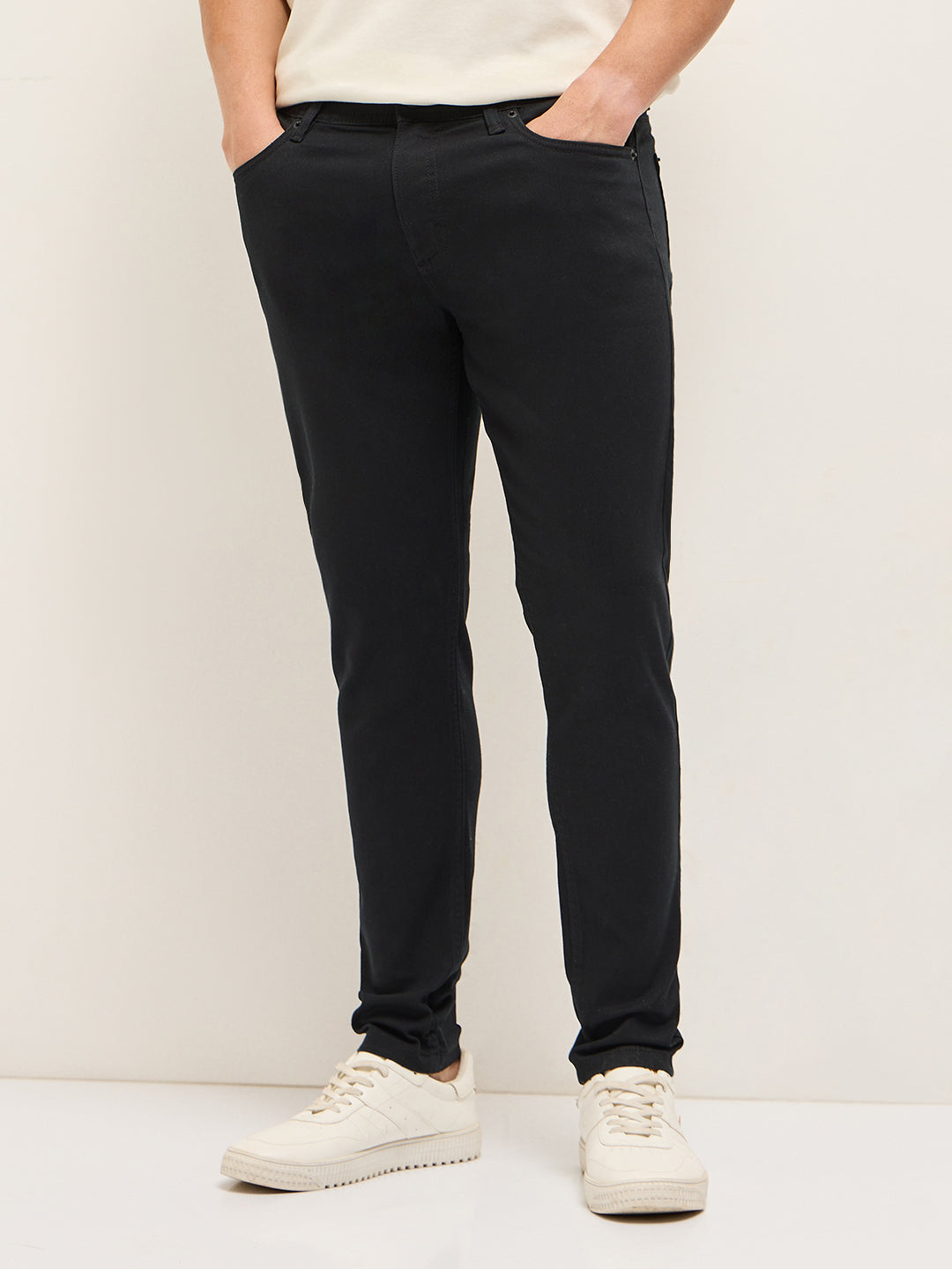 Black Mid-Rise Skinny Fit Jeans
