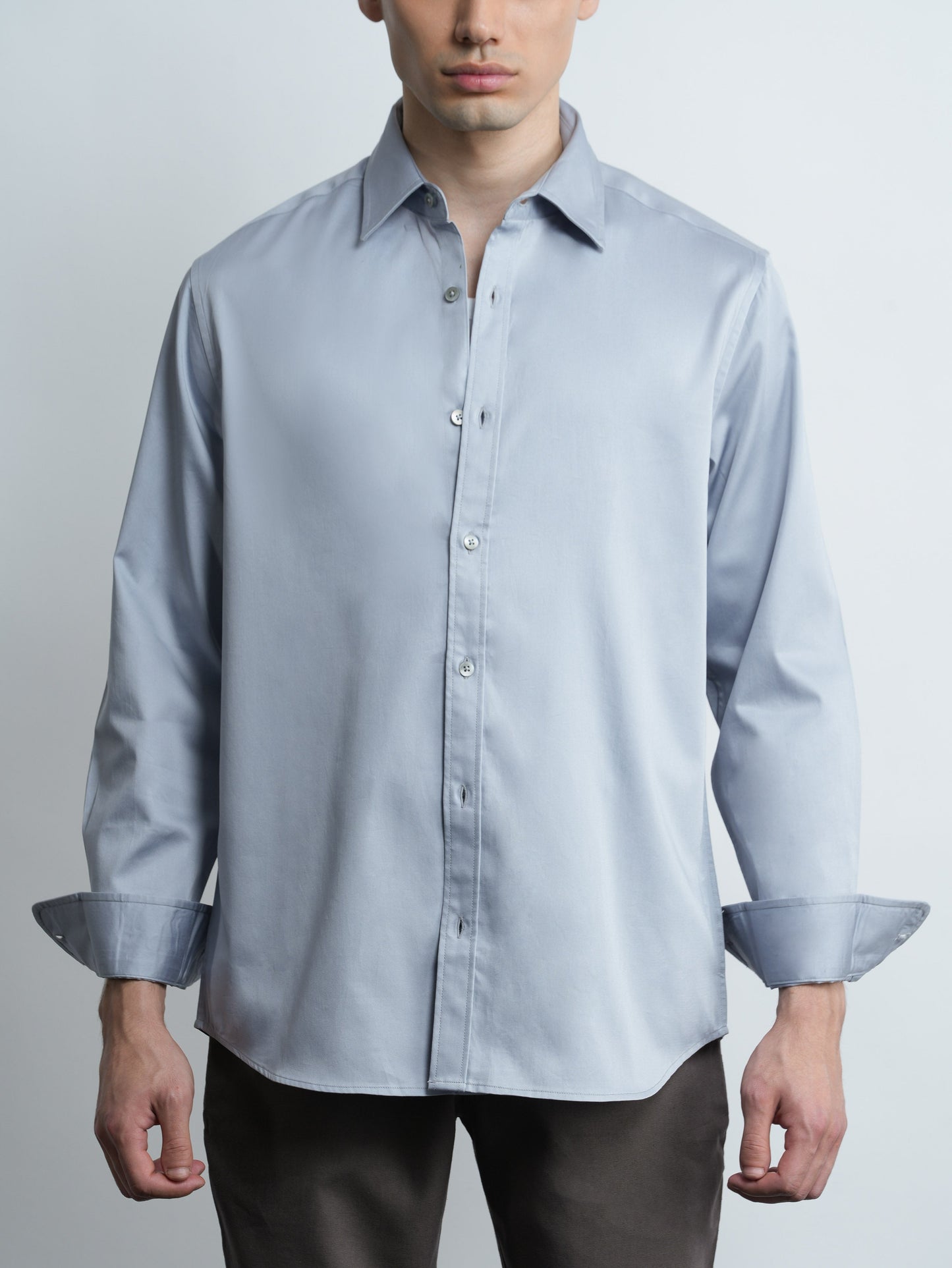 Cotton Satin Classic Fit - Moonlight Grey