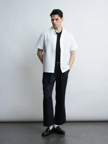 Cove Camp - White Half Sleeve Cotton Shirt