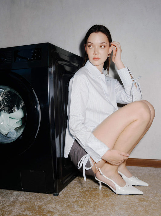 Striped Cotton Drawstring Shirt