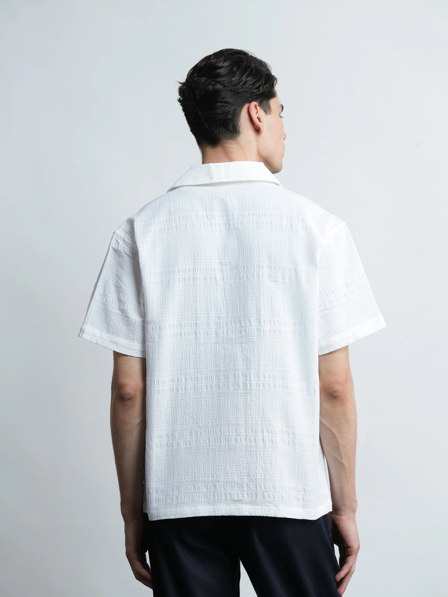 Cove Camp - White Half Sleeve Cotton Shirt