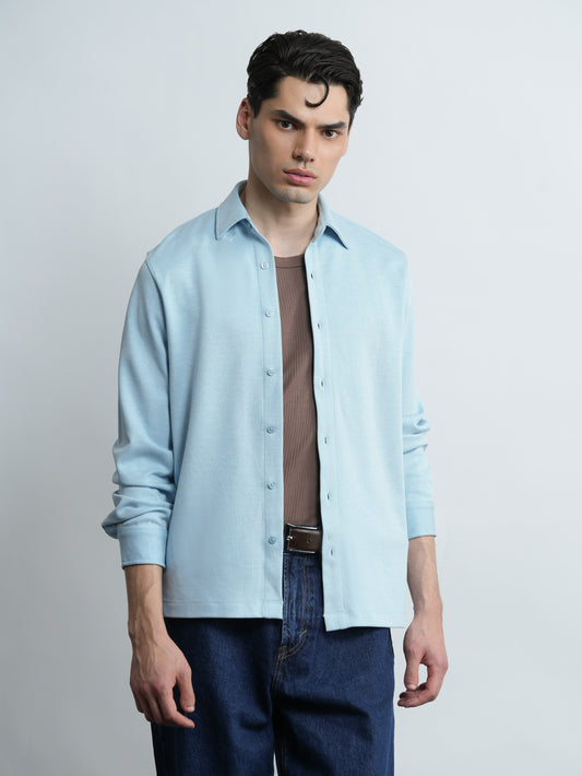 Mercer Knit Shirt - Sky Blue - Slim Fit