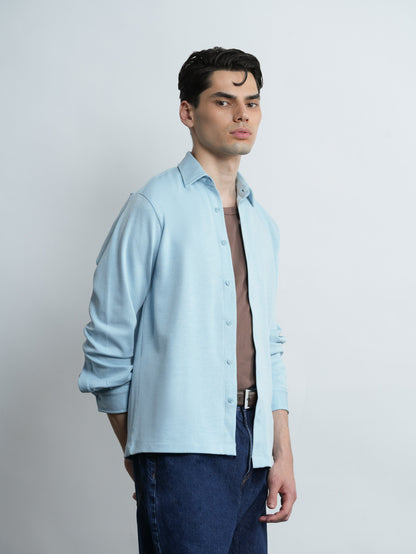 Mercer Knit Shirt - Sky Blue - Slim Fit