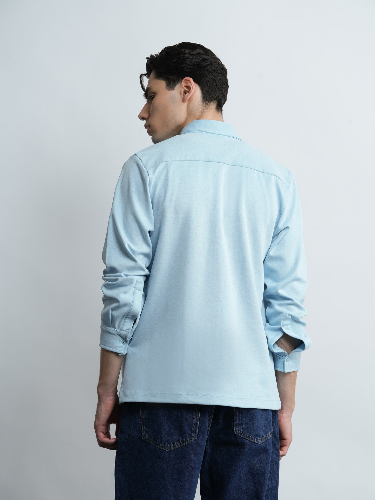 Mercer Knit Shirt - Sky Blue - Slim Fit