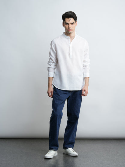 Kensington Linen Relaxed Shirt - White