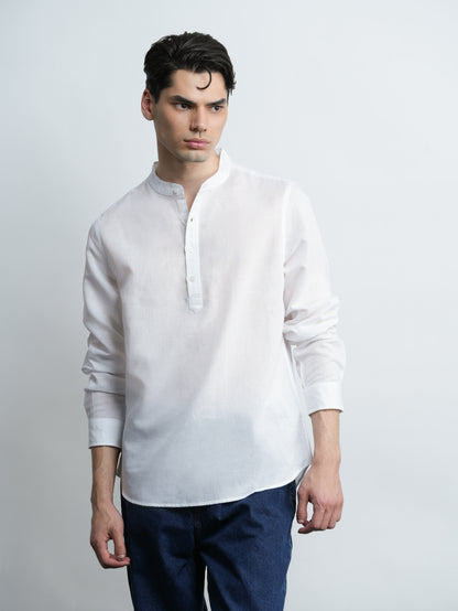 Kensington Linen Relaxed Shirt - White