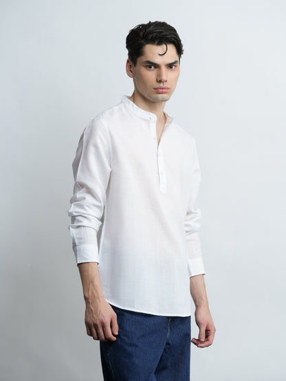 Kensington Linen Relaxed Shirt - White
