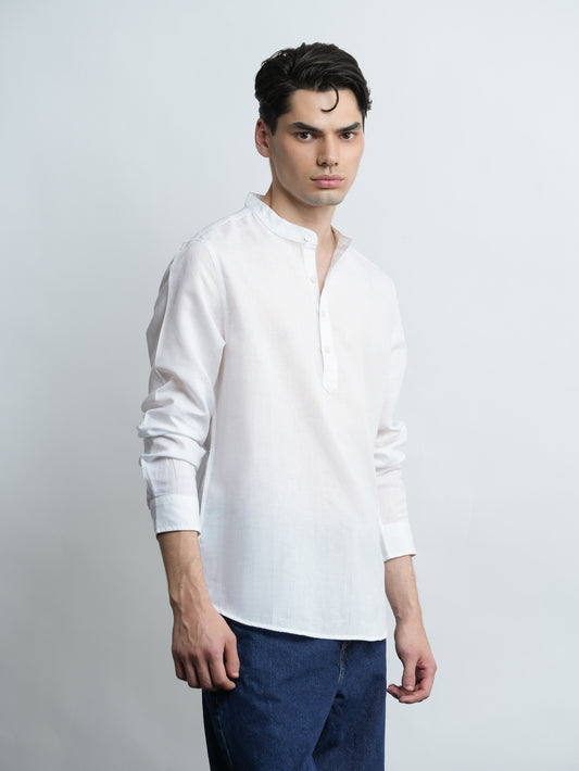 Kensington Linen Relaxed Shirt - White