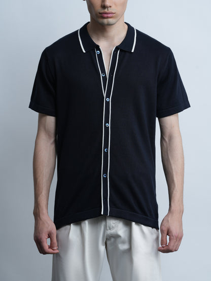 Accented Knit Shirt - Navy