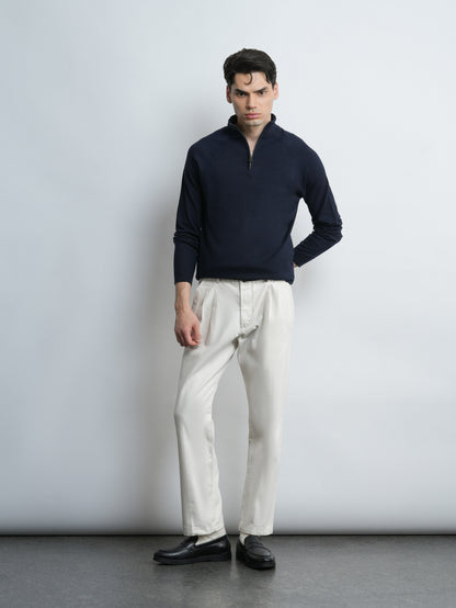 Ridge Half Zip Pullover - Navy - Slim Fit