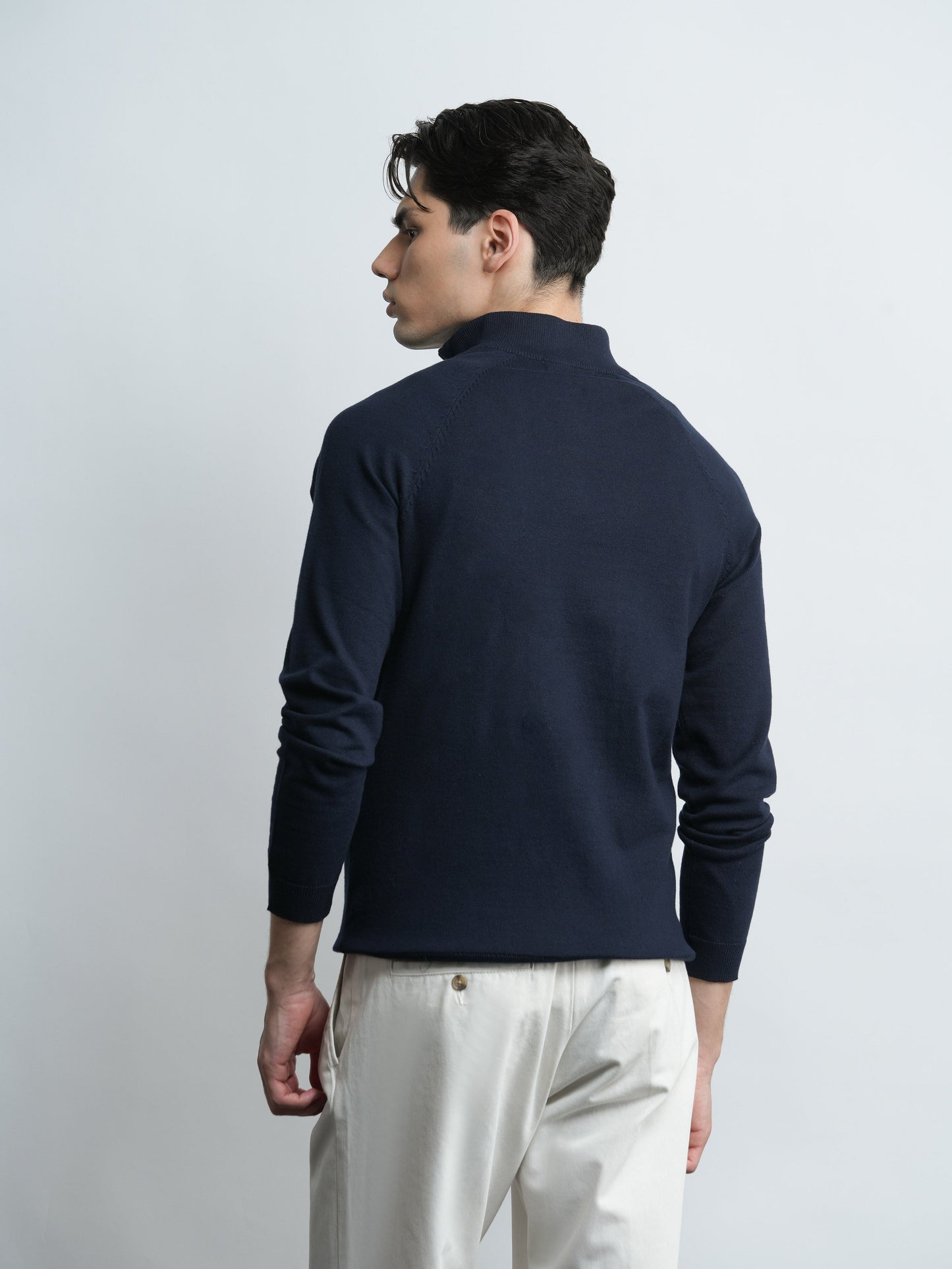 Ridge Half Zip Pullover - Navy - Slim Fit