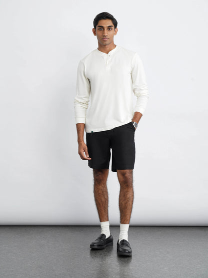 Bamboo Cotton Henley - White