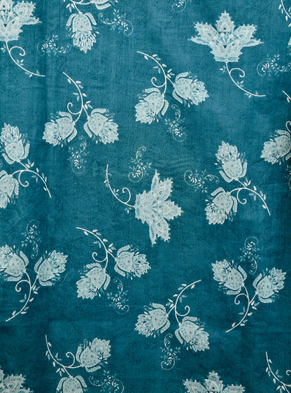 Blue White Flowers Short Kurta