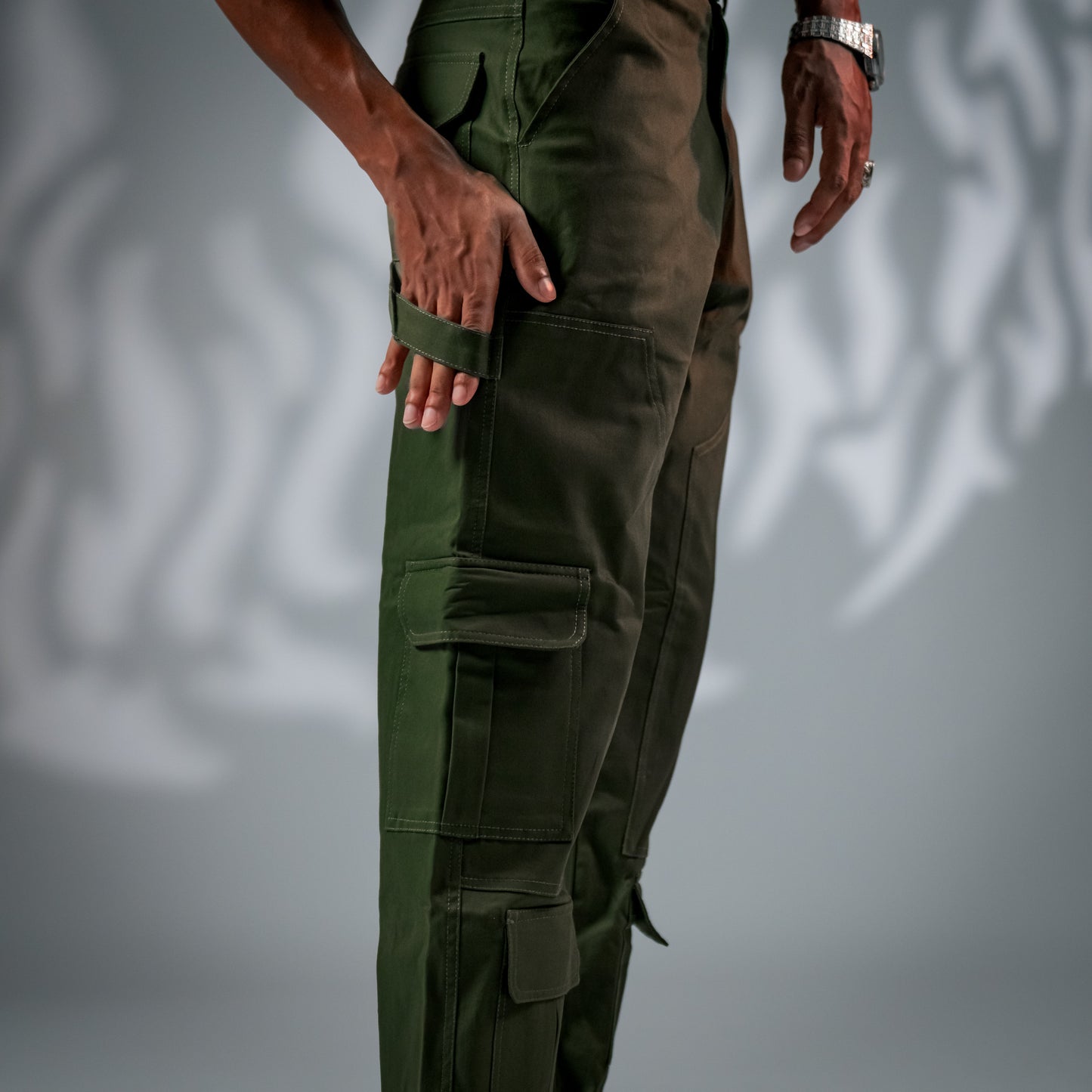 Savage Surge - Olive Green Utility Cotton Pants