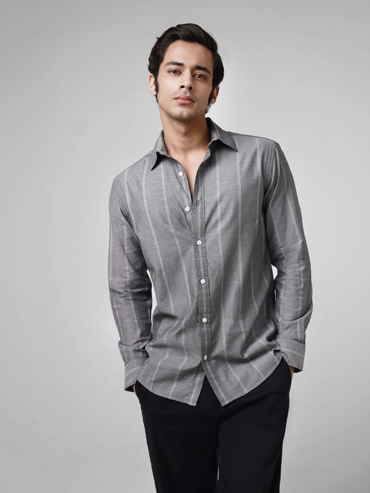 The Montclair - Grey Stripes - Slim Fit