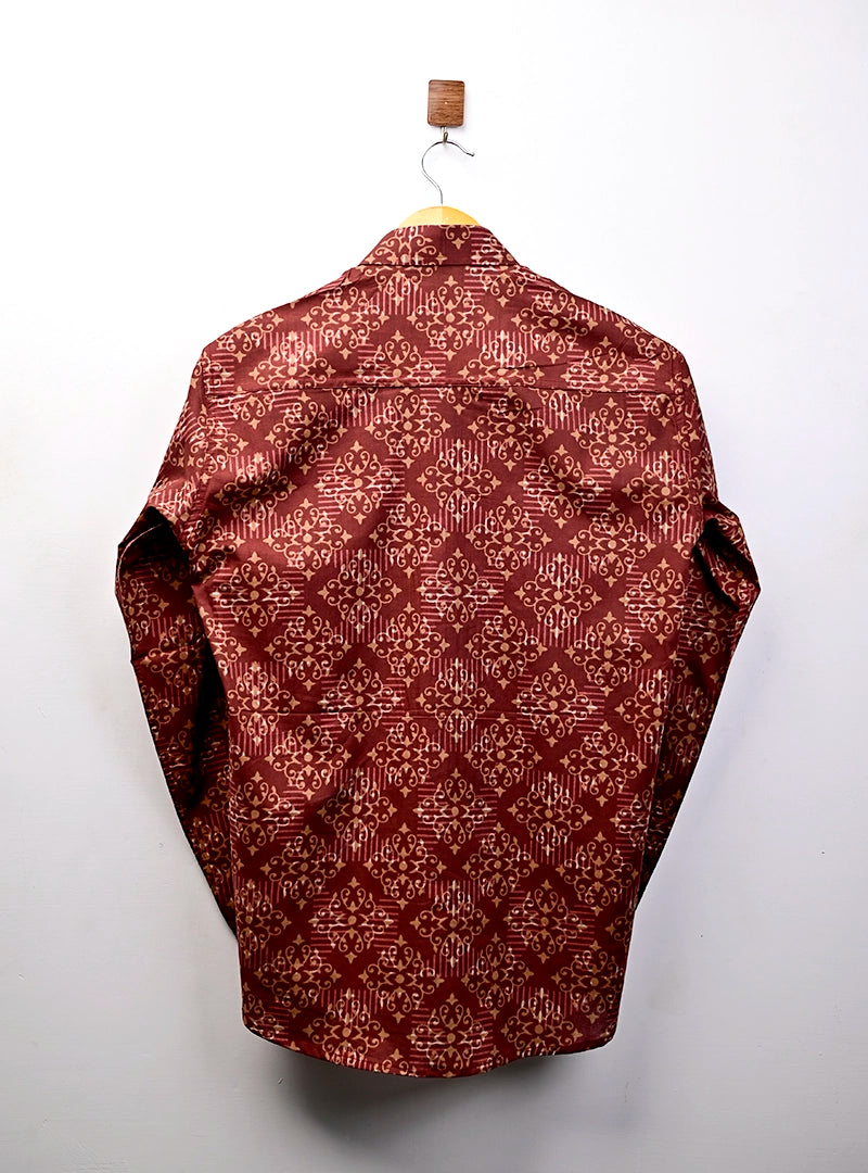 Rustic Brown Mandala Full Sleeves Shirt
