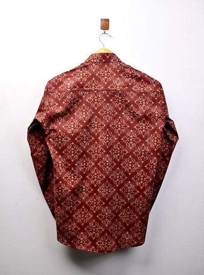 Rustic Brown Mandala Full Sleeves Shirt