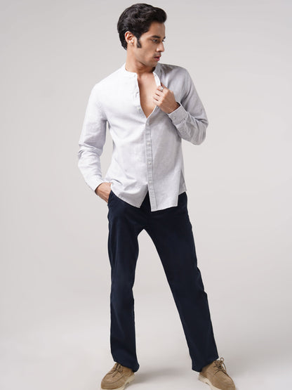 The Mandarin Linen Classic Fit - Moonlight Grey