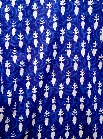 Indigo Blockprint Full Sleeves Shirt