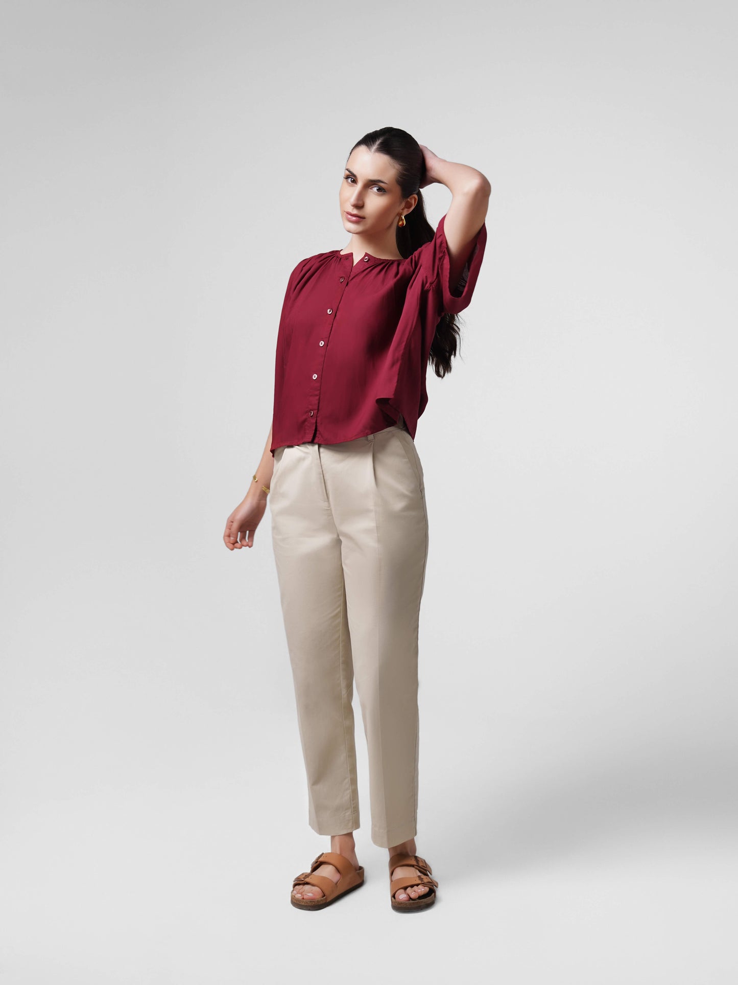 The Breeze Blouse - Burgundy