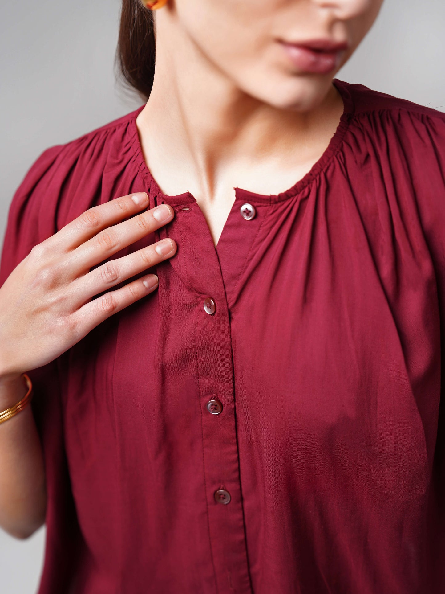 The Breeze Blouse - Burgundy