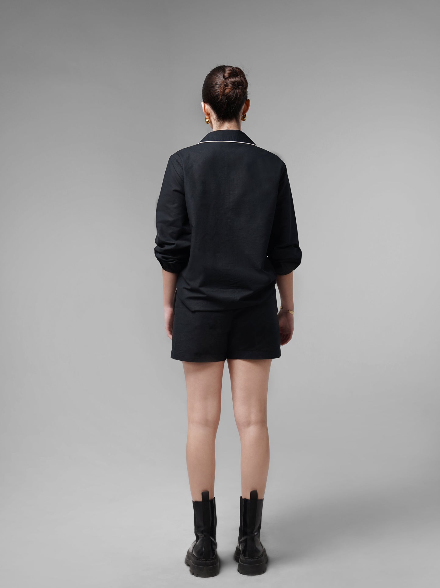 Cotton Shirt With Contrast Piping