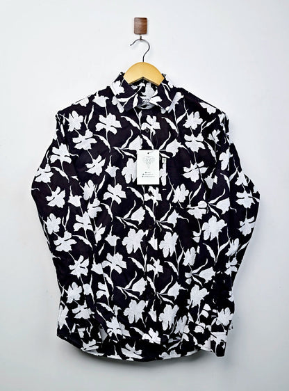 Monochrome Floral Full Sleeves Shirt