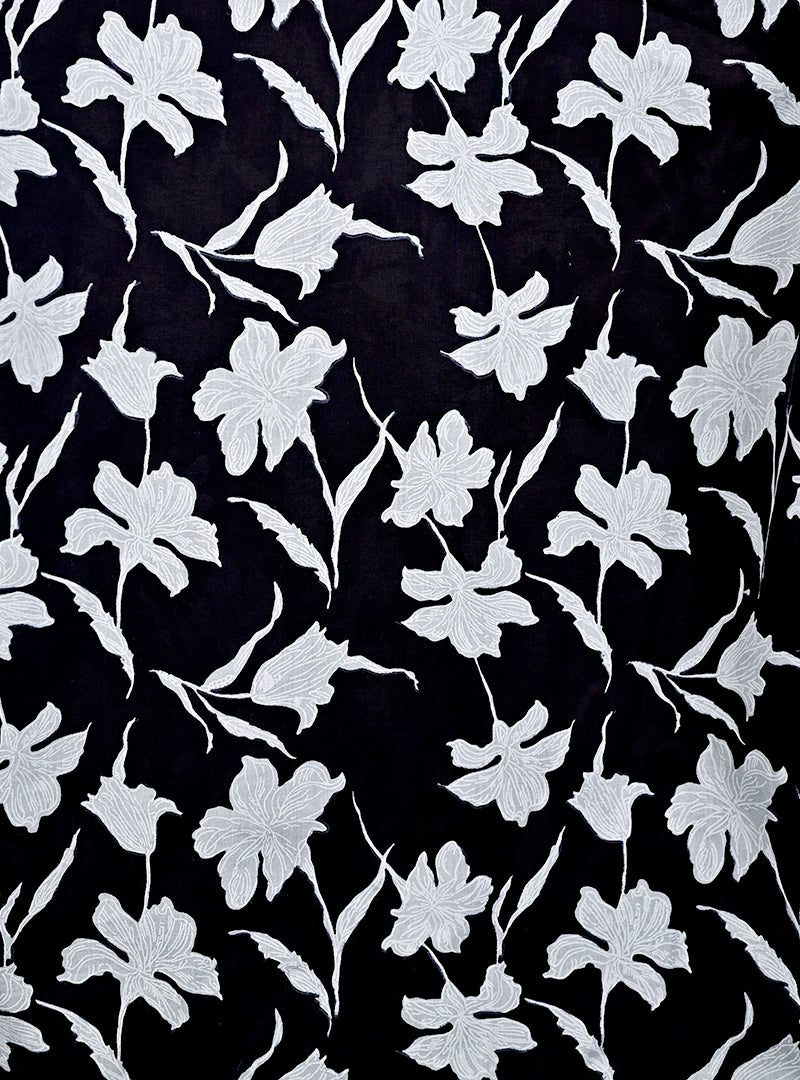 Monochrome Floral Full Sleeves Shirt